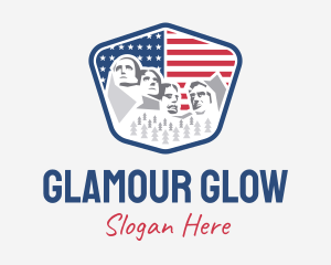 American Flag - Mount Rushmore USA Flag logo design