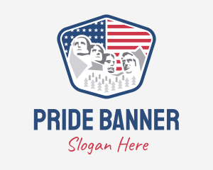 Mount Rushmore USA Flag logo design