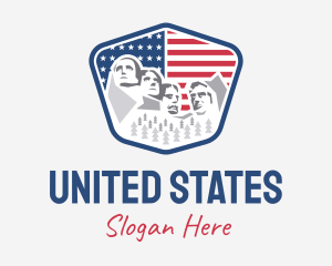 Mount Rushmore USA Flag logo design