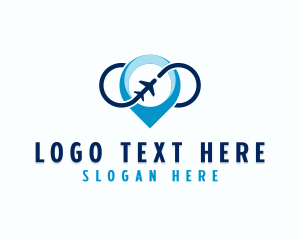 Locator - Airplane Travel Location logo design