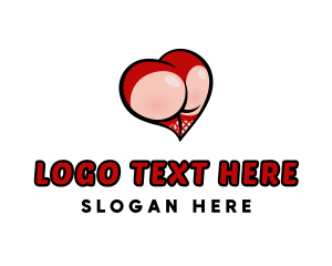 Thong - Erotic Heart Butt logo design