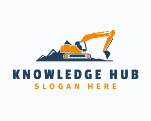 Excavator Arm - Backhoe Contractor Mountain logo design