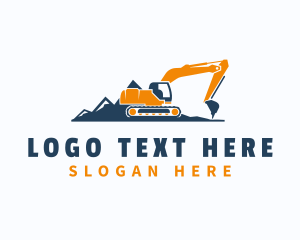 Backhoe Contractor Mountain Logo