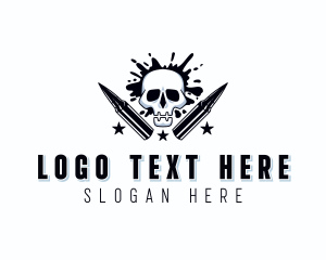 Mercenary - Skull Hunter Bullet logo design