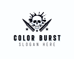 Skull Hunter Bullet logo design