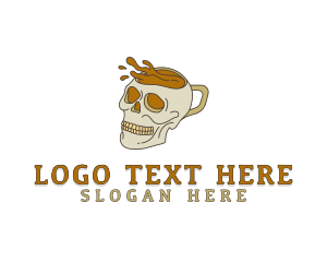 Linear - Skull Coffee Mug logo design