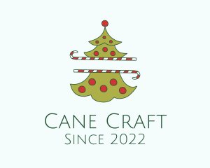 Cane - Christmas Tree Sugar Cane logo design