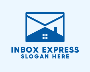 Email - Blue Envelope House logo design
