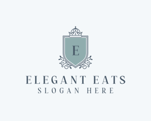 Elegant Shield Crown logo design