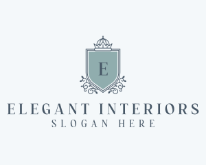 Elegant Shield Crown logo design