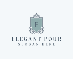 Elegant Shield Crown logo design