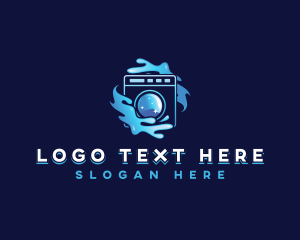 Washing Machine - Laundry Wash Cleaning logo design