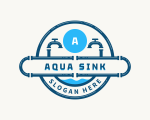 Sink - Pipes Faucet Plumbing logo design