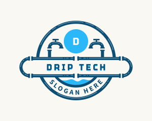 Leak - Pipes Faucet Plumbing logo design