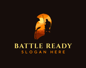 Medieval Spartan Warrior  logo design