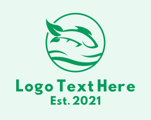 Vegetarian - Nature Leaf Fish logo design