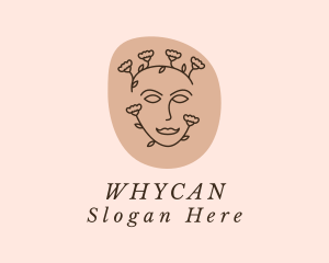 Flower Woman Beauty Aesthetician Logo