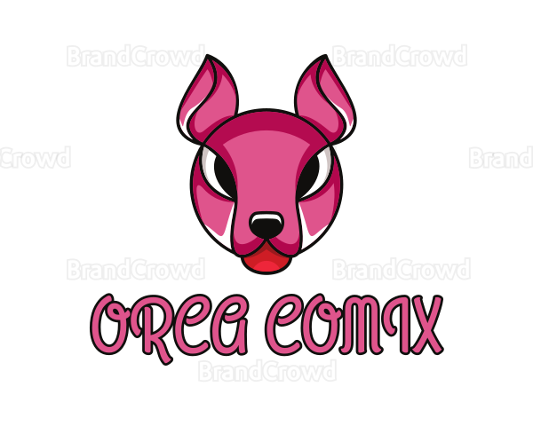 Pink Kangaroo Animal Logo