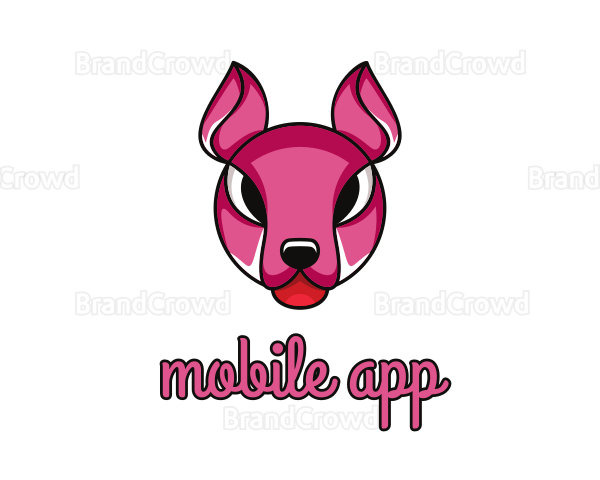 Pink Kangaroo Animal Logo