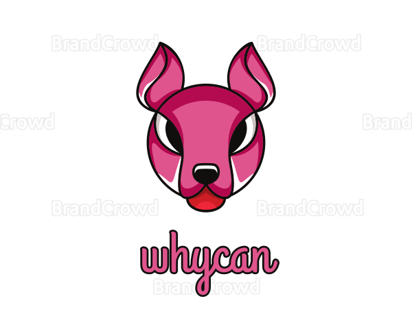 Pink Kangaroo Animal Logo