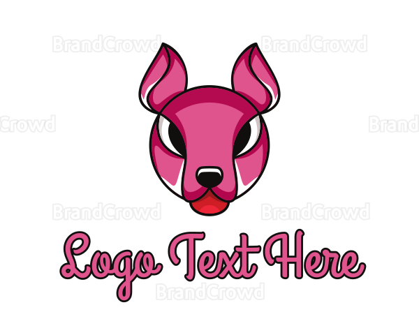 Pink Kangaroo Animal Logo