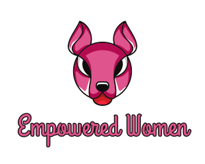 Pink Kangaroo Animal  logo design