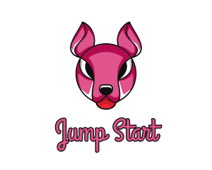 Kangaroo - Pink Kangaroo Animal logo design