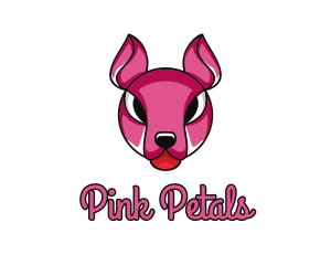 Pink Kangaroo Animal  logo design