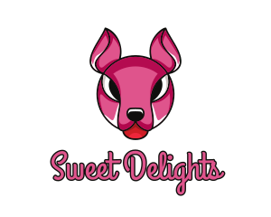 Pink Kangaroo Animal  logo design