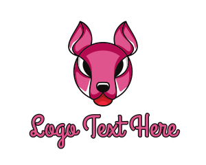 Pink Kangaroo Animal  Logo