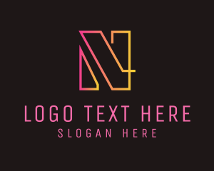 Gradient - Neon Letter N logo design