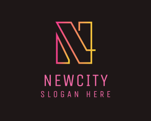 Neon Letter N logo design