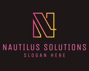 Neon Letter N logo design