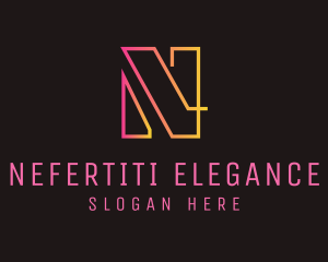 Neon Letter N logo design