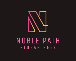 Neon Letter N logo design