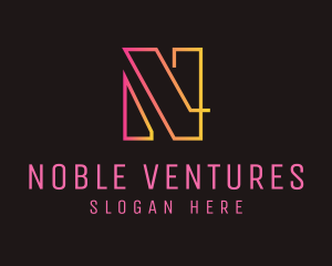 Neon Letter N logo design