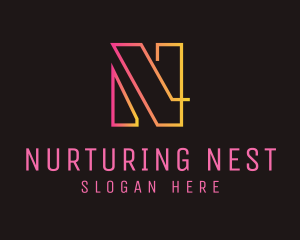 Neon Letter N logo design