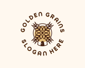 Flour Wheat Windmill  logo design