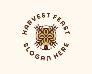 Flour Wheat Windmill  logo design