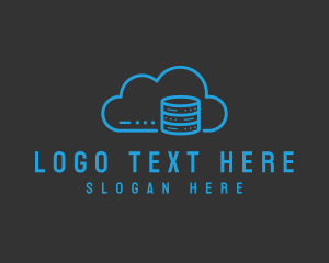 Cloud - Cyber Cloud Database logo design