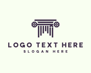 Key - Greek Column Pillar Key logo design