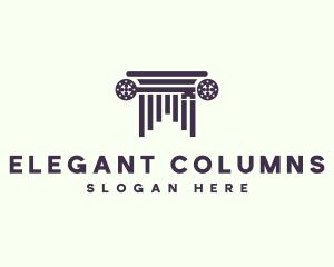 Greek Column Pillar Key logo design