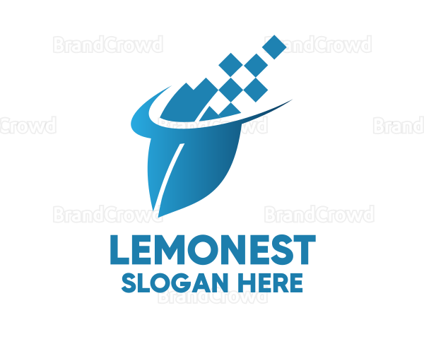 Digital Leaf Swoosh Logo