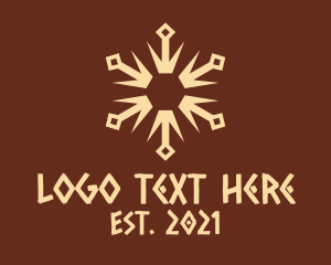 Aztec - Tribal Sun Decoration logo design