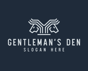 Equestrian Double Horse Mane logo design