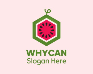 Hexagon Watermelon Fruit  Logo