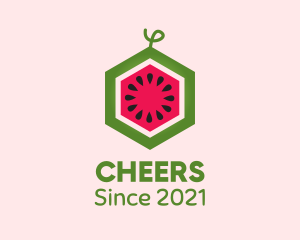 Fresh - Hexagon Watermelon Fruit logo design