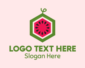 Hexagon Watermelon Fruit  Logo