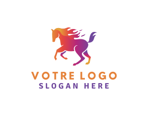 Flaming Horse Stallion Logo