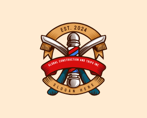 Razor Barbershop Grooming Logo